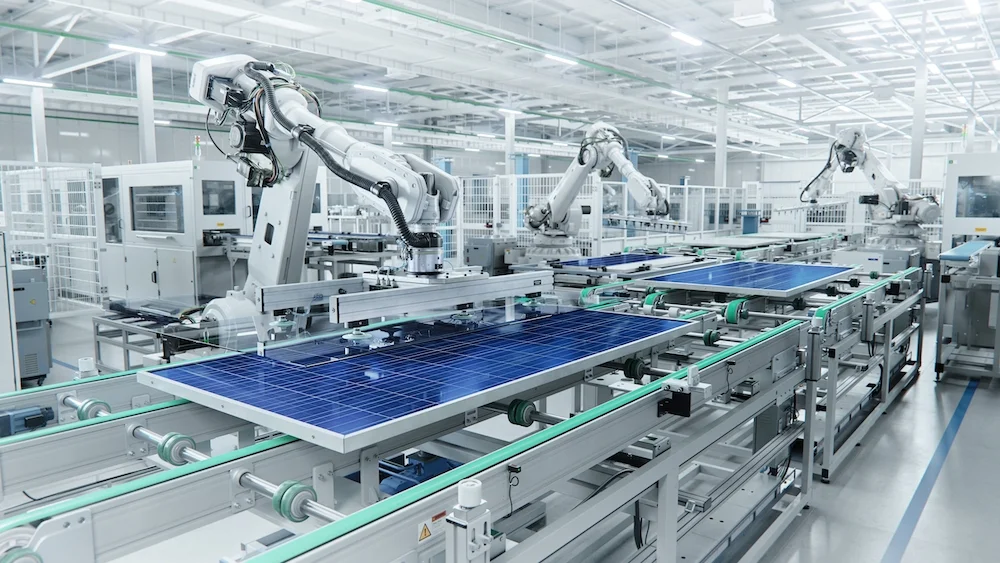 Wide,Shot,Of,Solar,Panel,Production,Line,With,Robot,Arms - Fictiv The Limitations of Rigid Robots