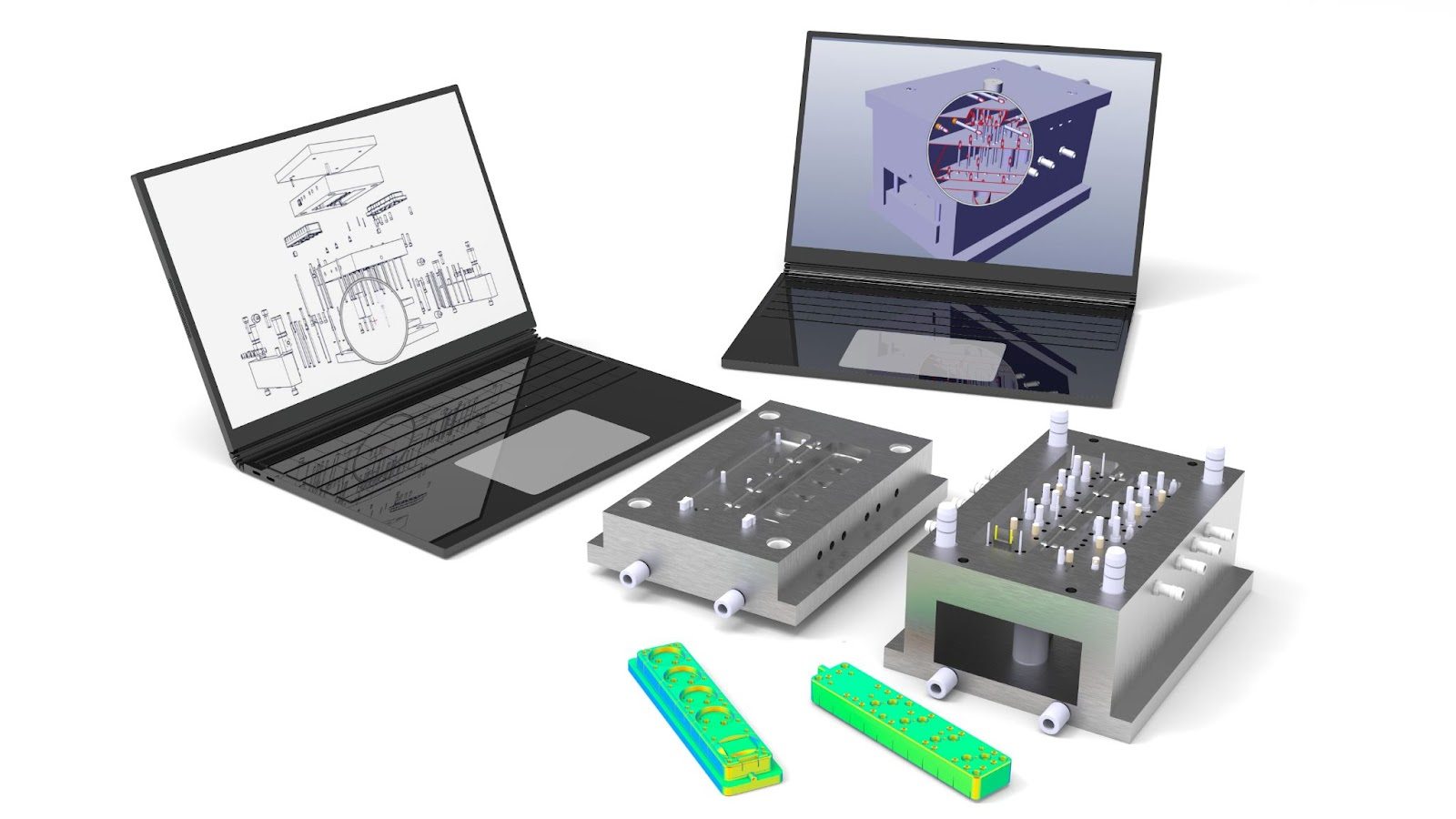 Solid model of an injection mold