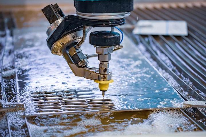 waterjet-cutting-metal-sheeting - Fictiv waterjet cutting of thin sheeting with supports