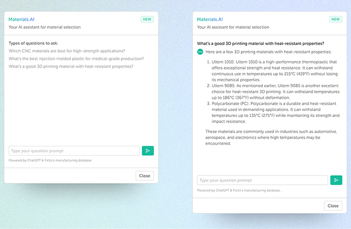 Fictiv Launches ChatGPT-Powered Materials.AI™ Fictiv Launches ChatGPT-Powered Materials.AI™