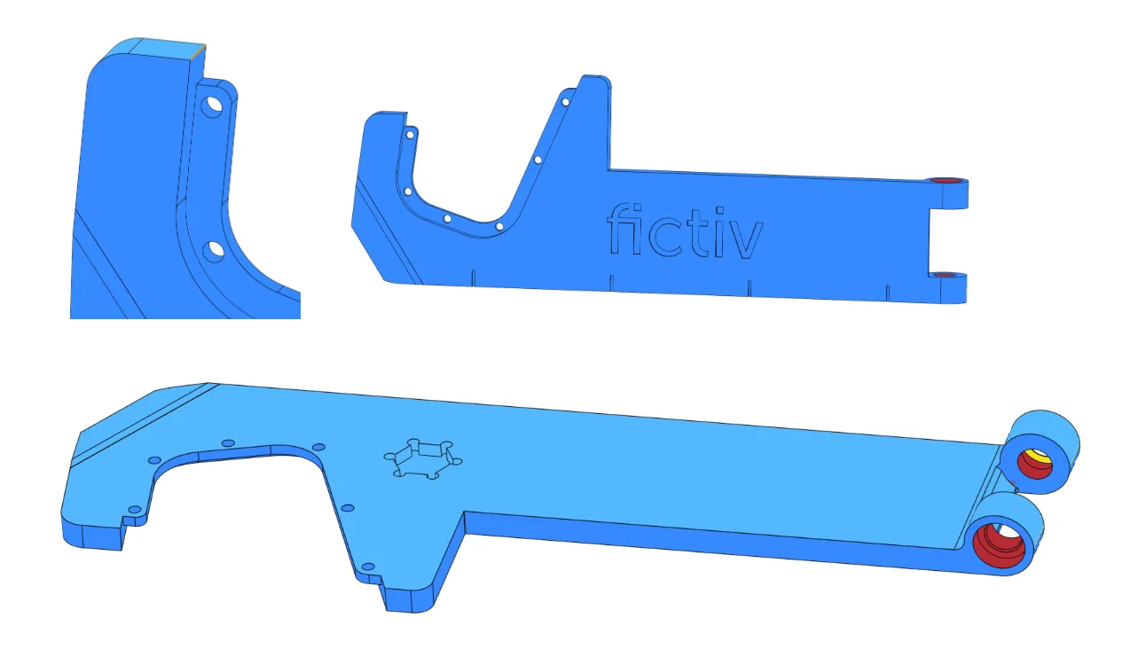 Moving the rib for overmold retention to the interior surface maintains a simpler parting line.
