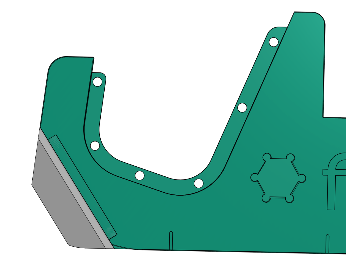 Holes in the rib create a mechanical interlock to prevent delamination.