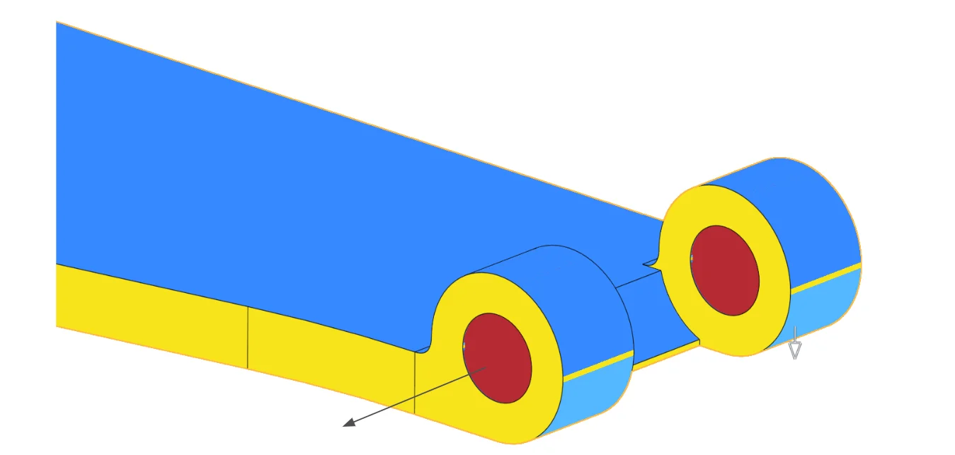 Moving the rib from the center to one side simplifies tooling and hides the feature externally.