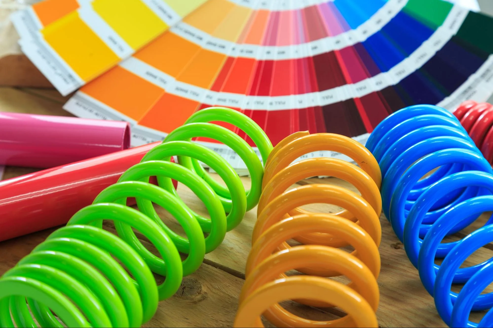 powder coating process springs - Fictiv Metal springs powder coated to match specific Pantone colors