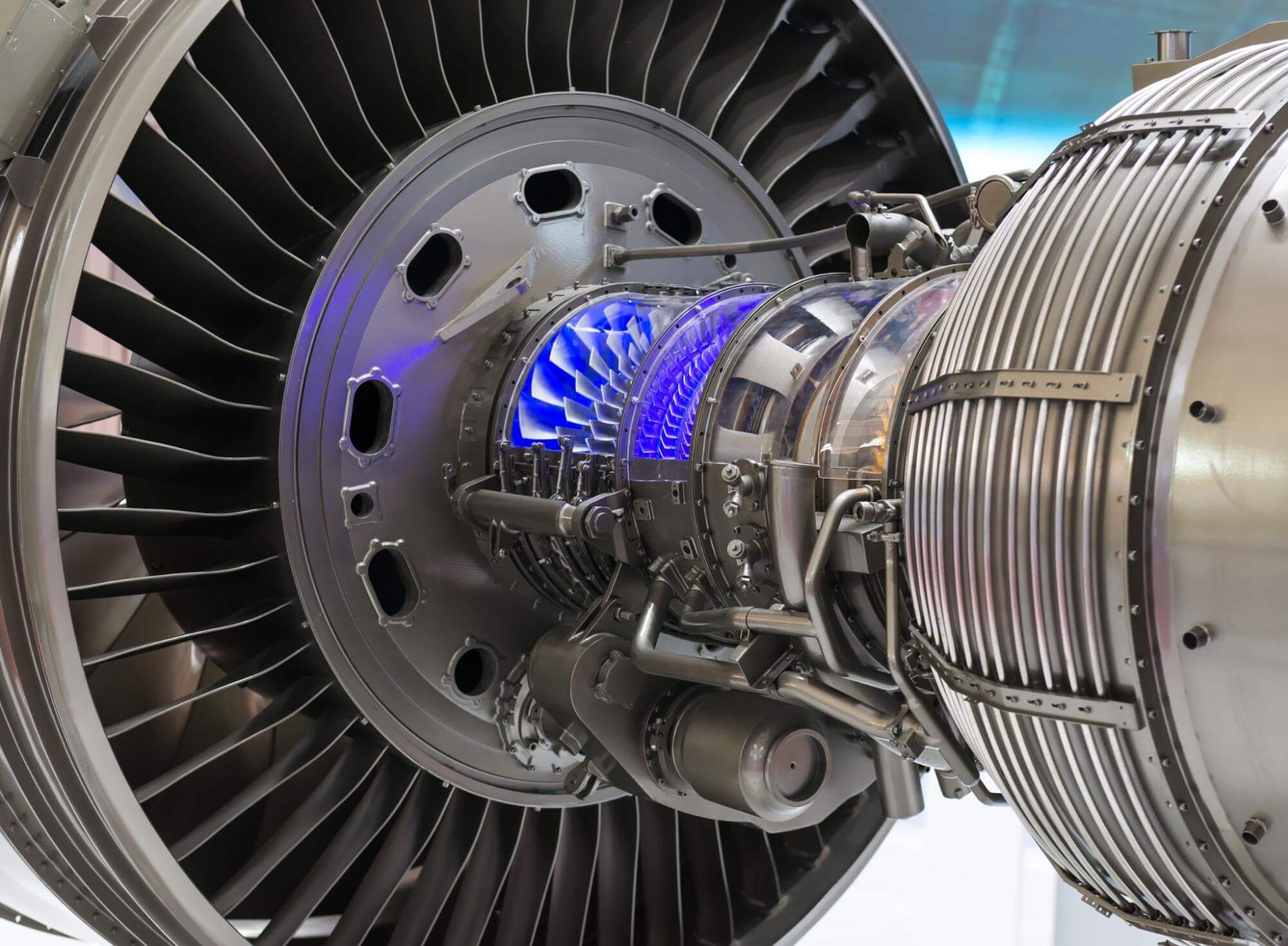 Plane turbine engine components fitting together.