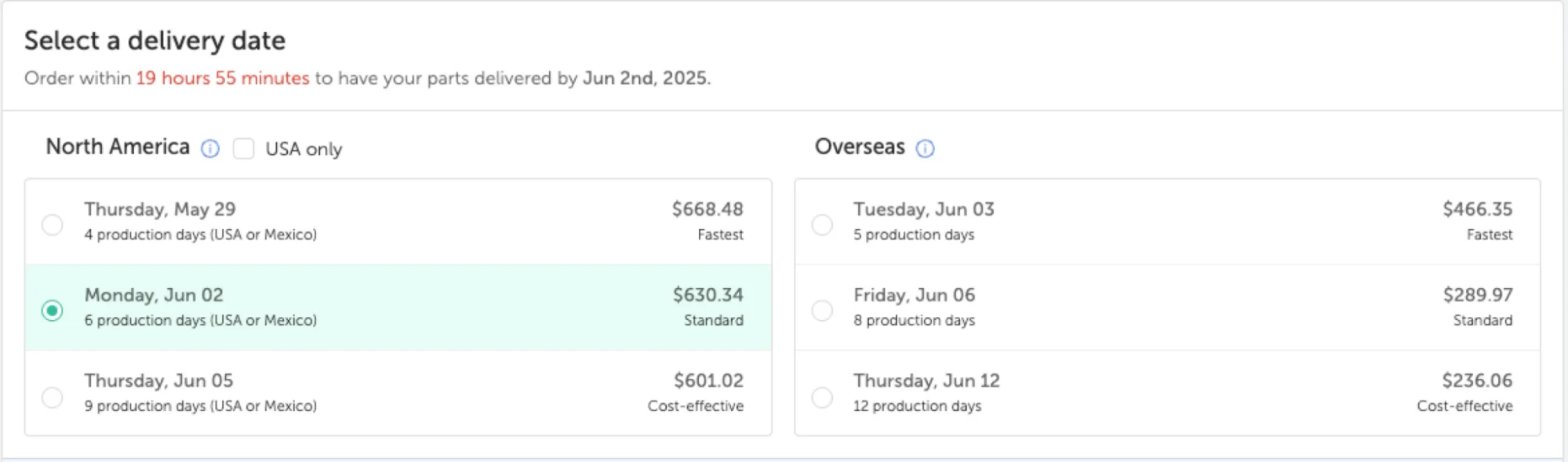 prototype tariff delivery - Fictiv prototype tariff shipping