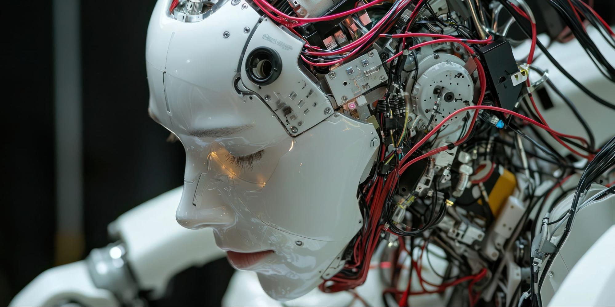 Humanoid showing internal components, including sensors and actuators.