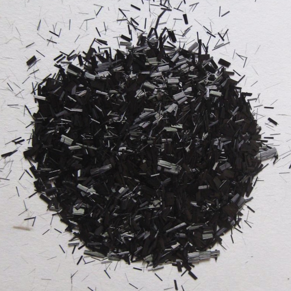 Carbon fiber used for filling plastic.