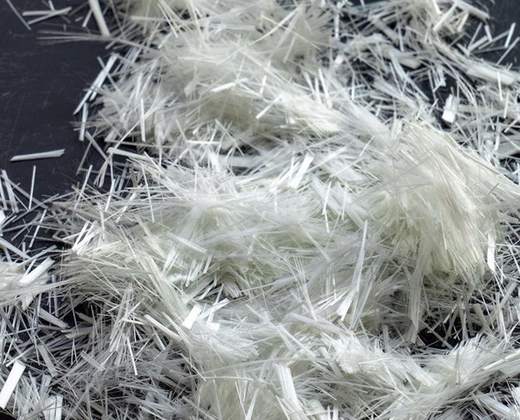 Glass fiber used for filling plastic.
