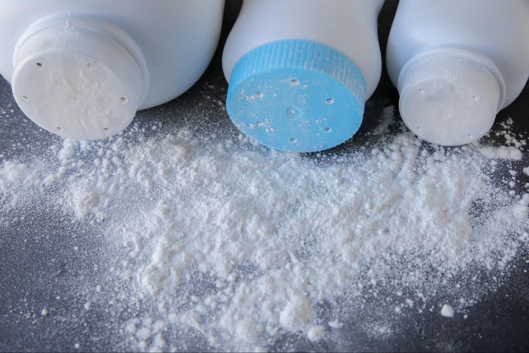 Talc (also used in talcum powder) is a common mineral filler in plastic