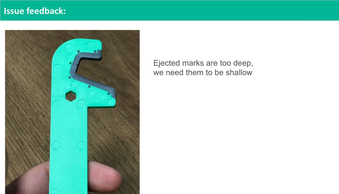 Ejector marks too deep