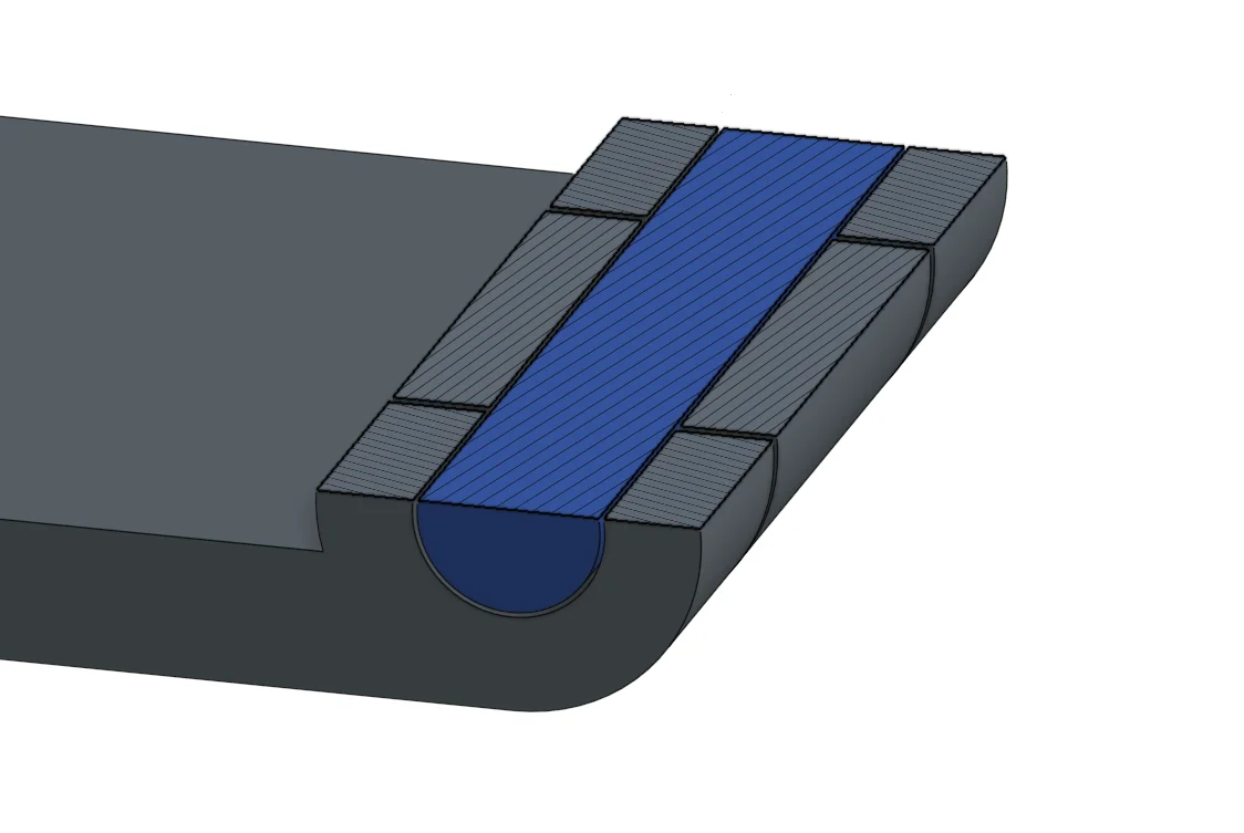 Initial hinge cross-section for prototype
