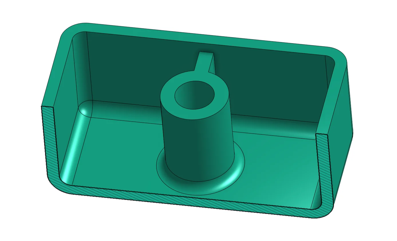 DFM boss - Fictiv A boss and rib inside a cored-out part