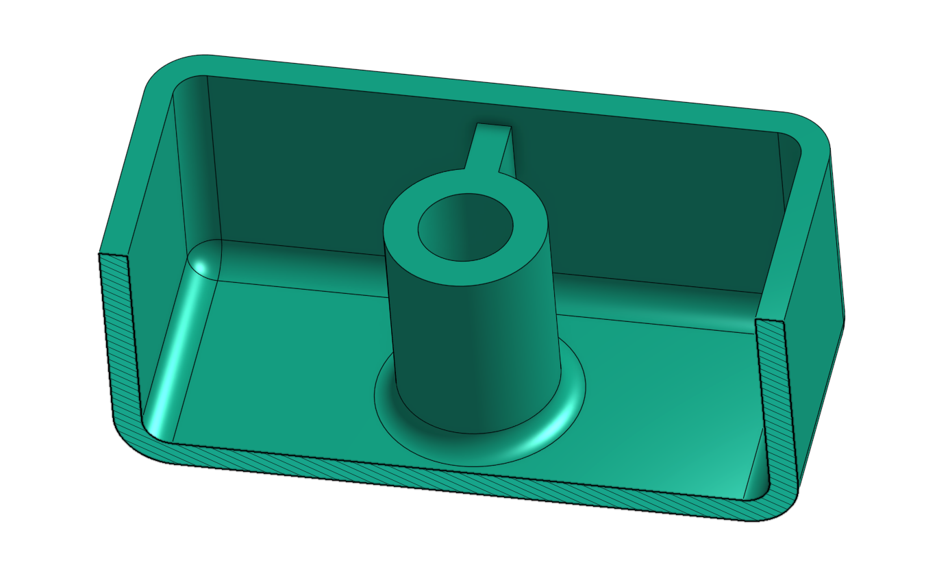 DFM boss - Fictiv A boss and rib inside a cored-out part