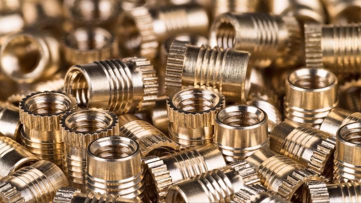mechanical fasteners brass - Fictiv Brass threaded inserts used for mechanical assembly.