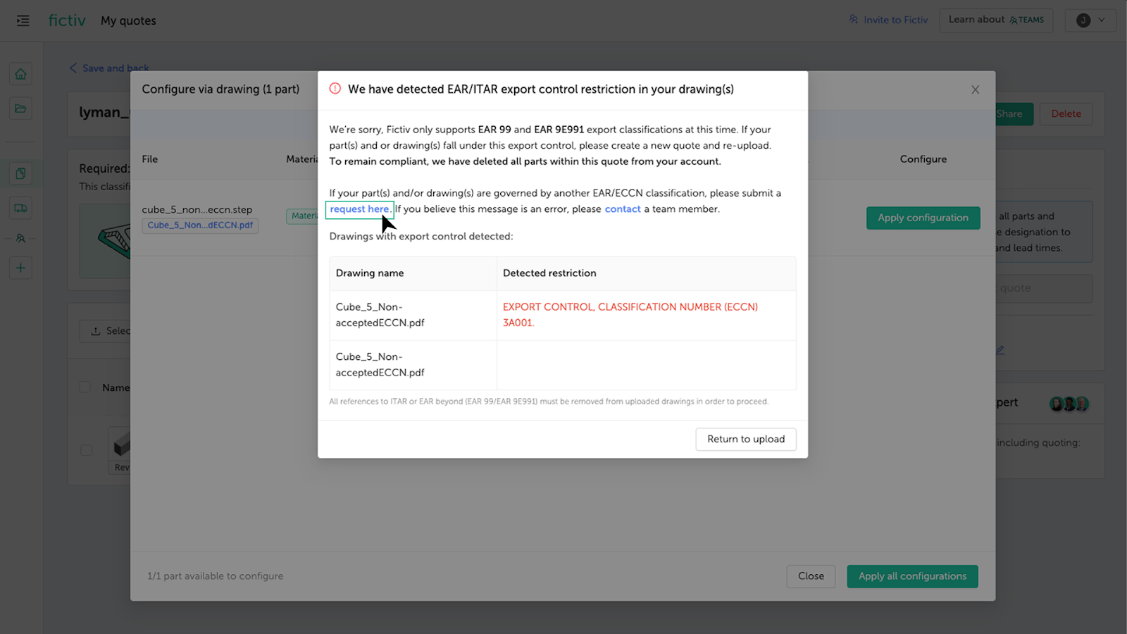 unnamed-4 - Fictiv Export Control violation parts and quote deletion notice in the Fictiv platform