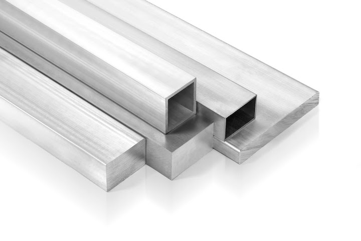 Metal material stock used for manufacturing.