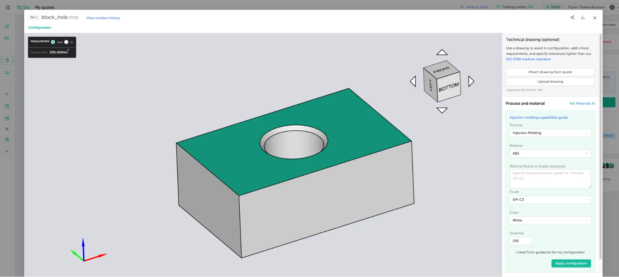 injection molding - Fictiv Instant injection molding quote on the Fictiv platform.