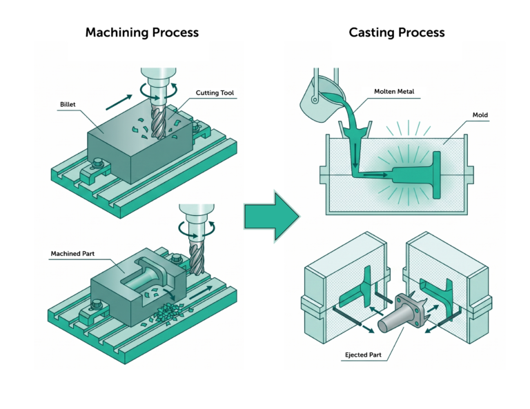 CNC machining vs. casting