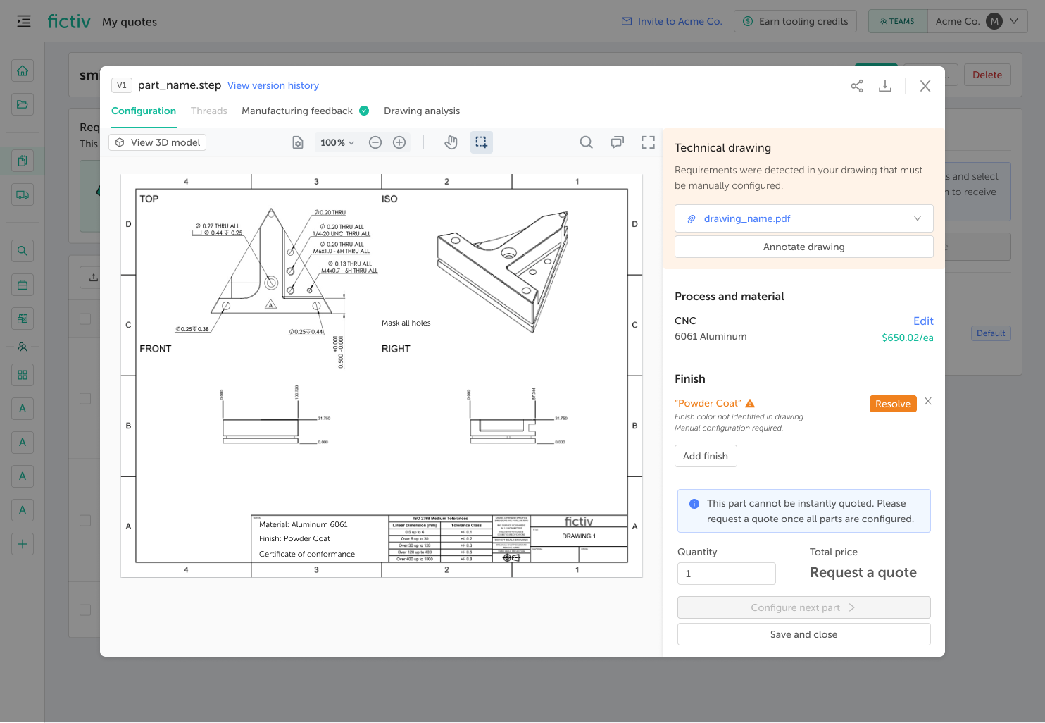 image - Fictiv Resolving discrepancies in the Fictiv platform.