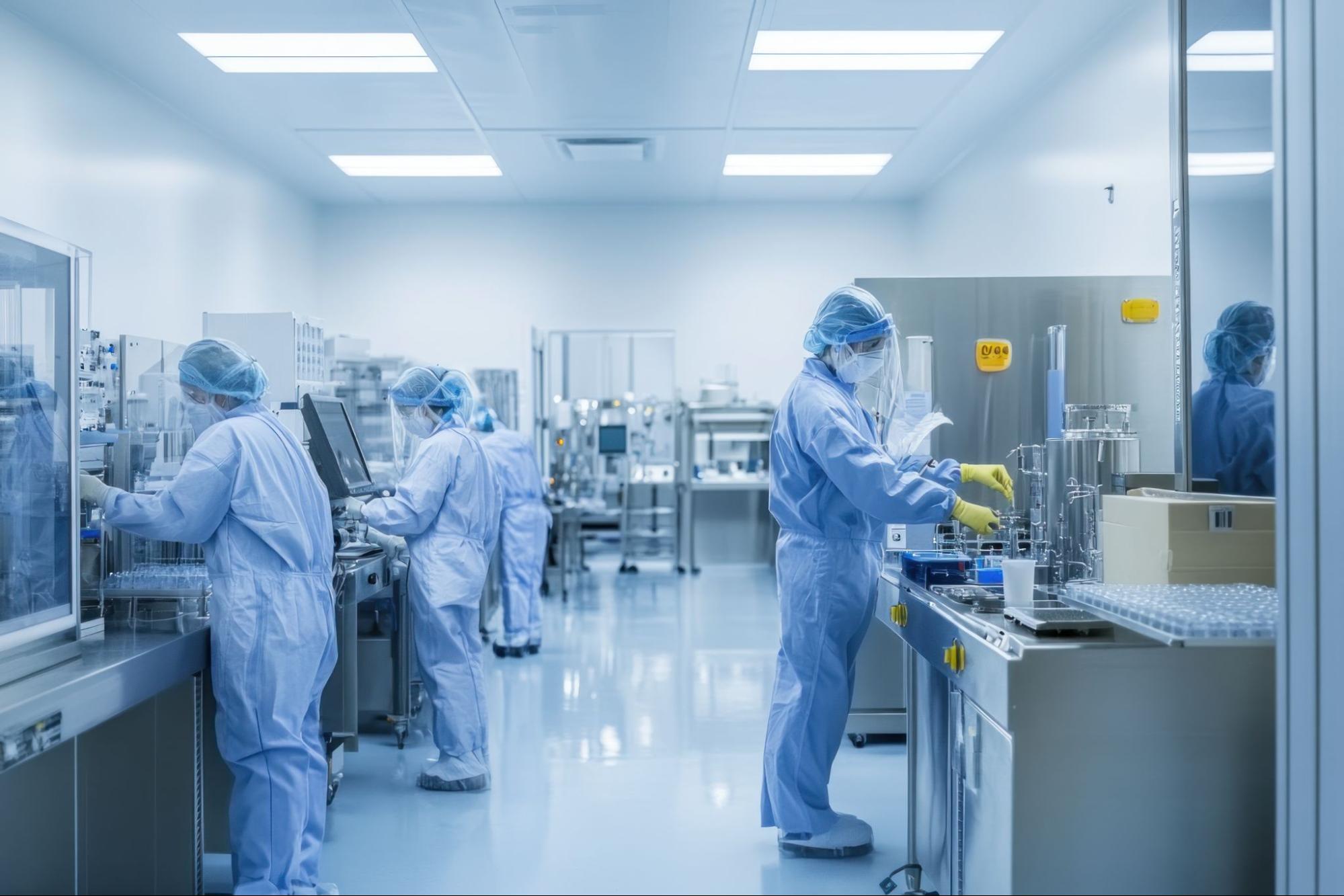 Manufacturing in a cleanroom environment.