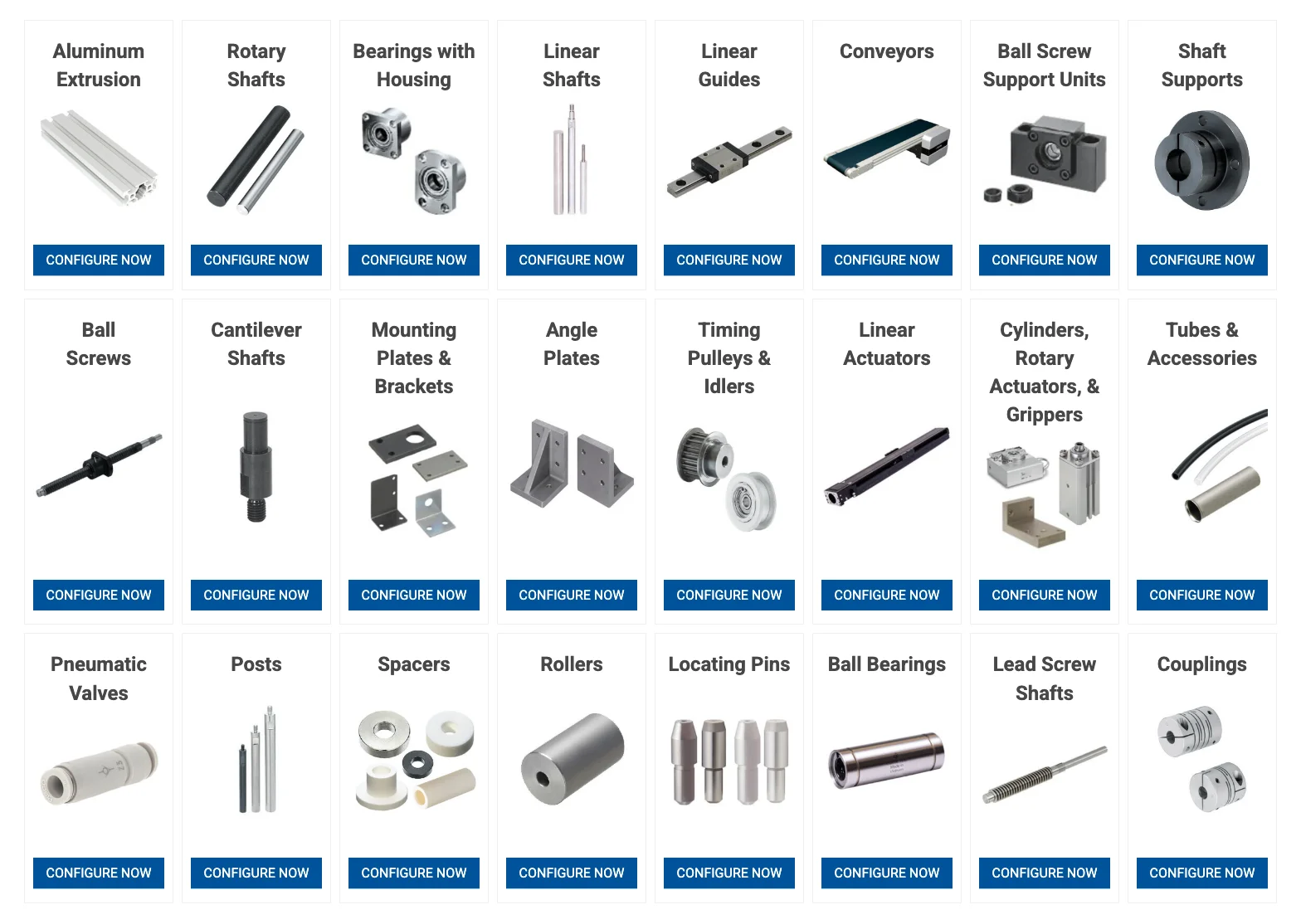 MISUMI configurable component options
