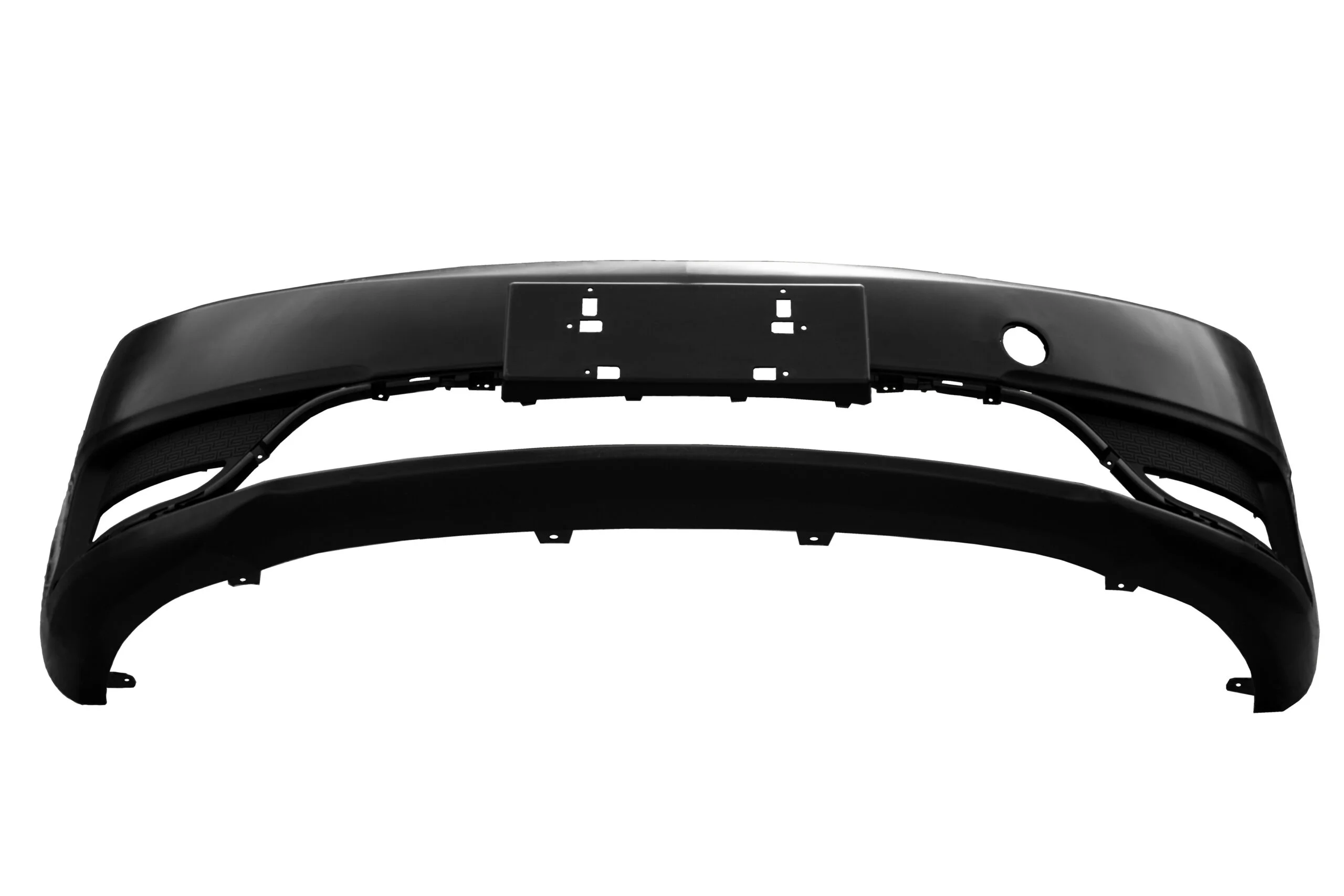 New bumper car on white background - Fictiv injection-molded plastic car bumper