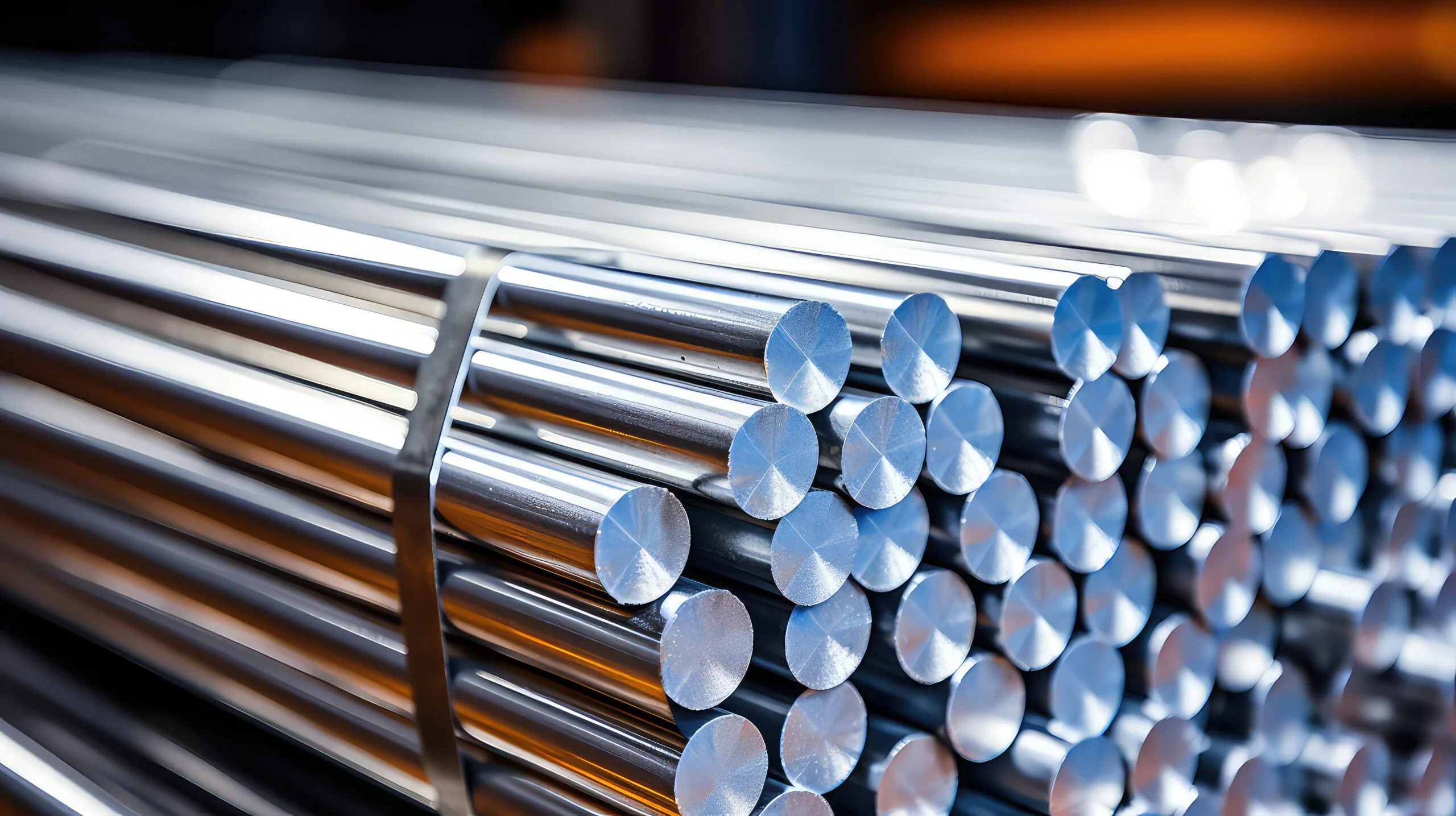 Thick aluminum rods in warehouse Remelting non-ferrous or ferrous metals Metallurgy Manufacture of foil and metal products - Fictiv Metal material stock
