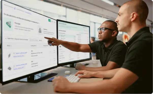 Fictiv program managers reviewing an order dashboard