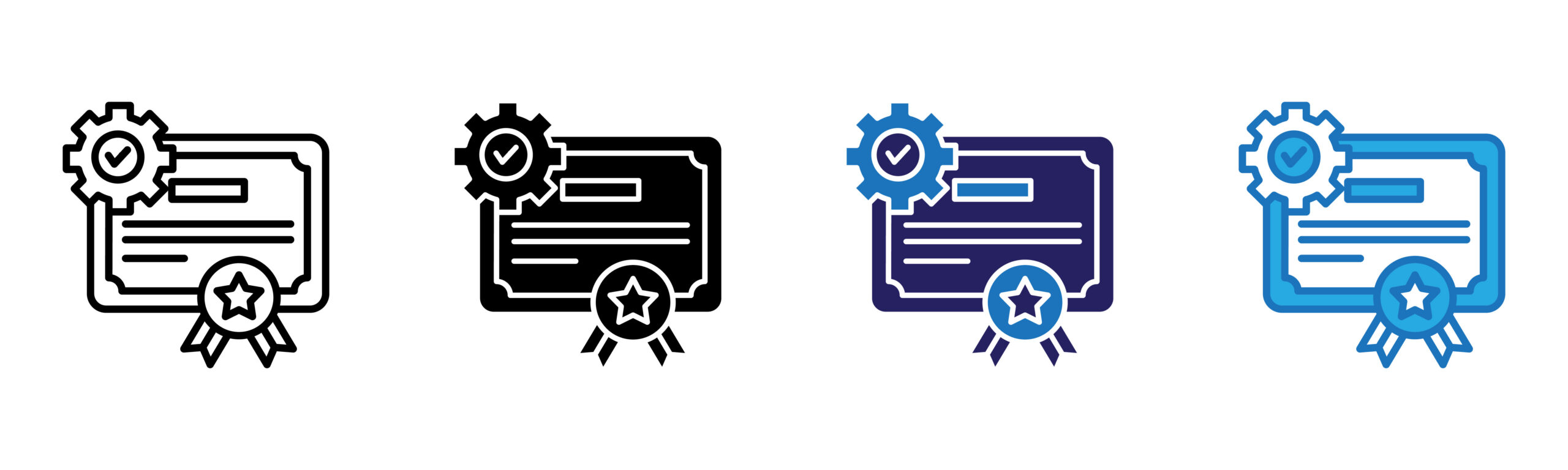 Certify Icon Multi Style Vector Illustration - Fictiv Certificate of conformance icones