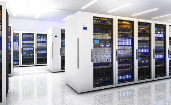 
												Server racks in a data center for the AI Infra / Data Center industry