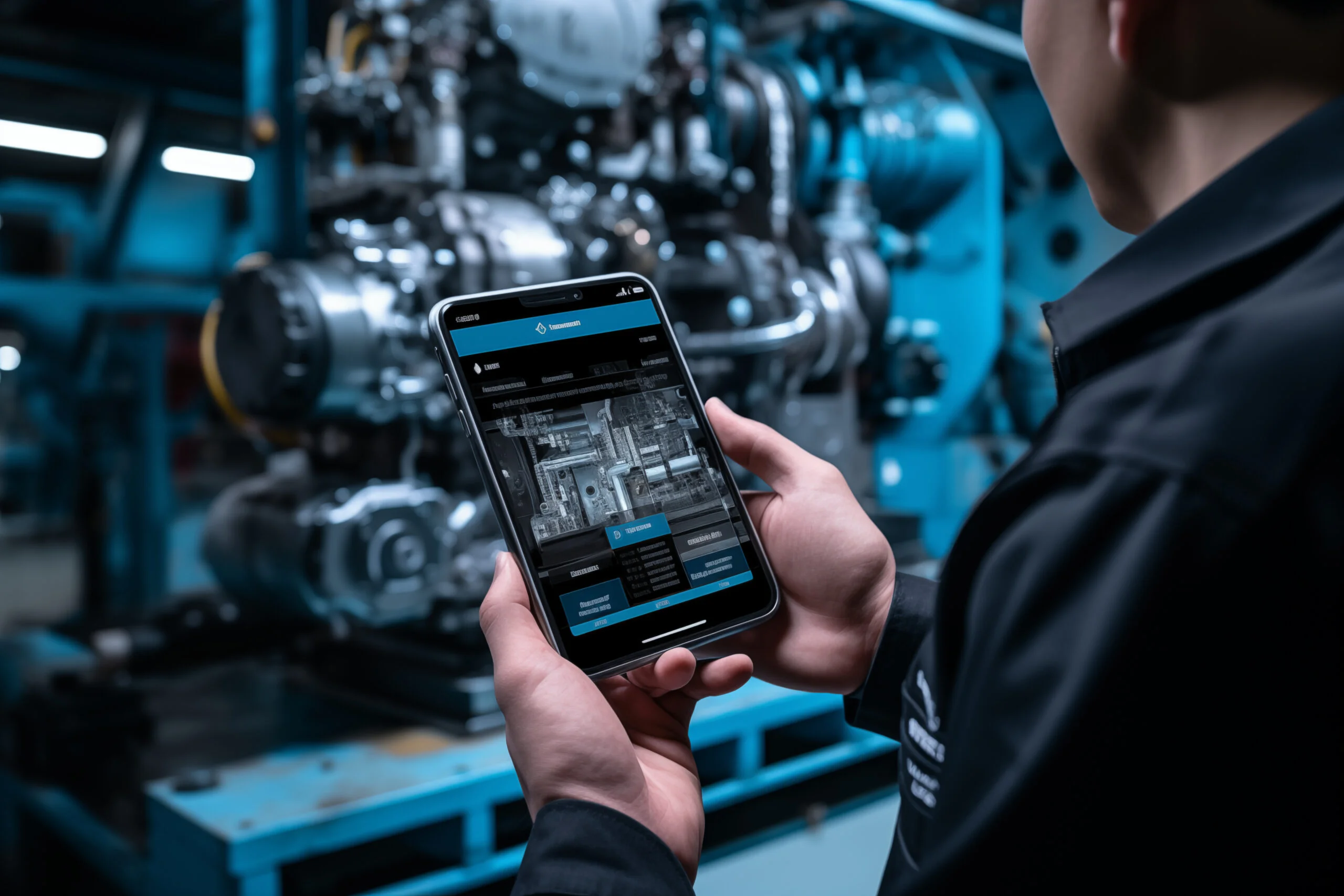 AI-powered predictive maintenance technology in industrial settings showcasing efficiency with space for messages on maintenance innovation - Fictiv Industrial AI - predictive maintenance